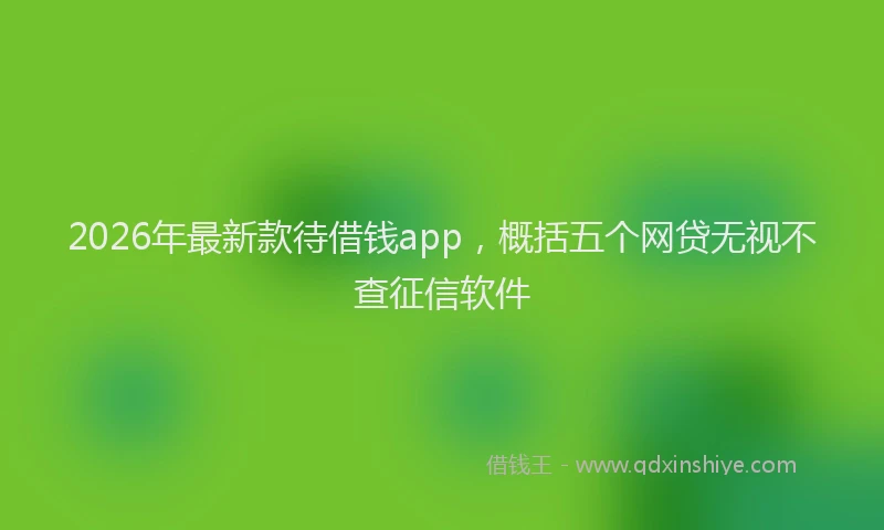 2026年最新款待借钱app，概括五个网贷无视不查征信软件