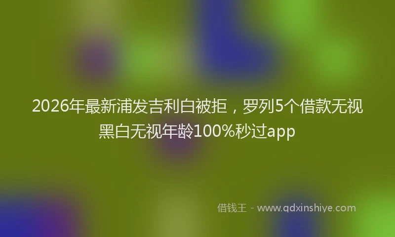2026年最新浦发吉利白被拒，罗列5个借款无视黑白无视年龄100%秒过app