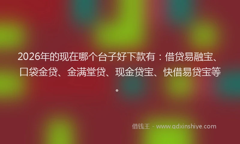 2026年的现在哪个台子好下款有：借贷易融宝、口袋金贷、金满堂贷、现金贷宝、快借易贷宝等。