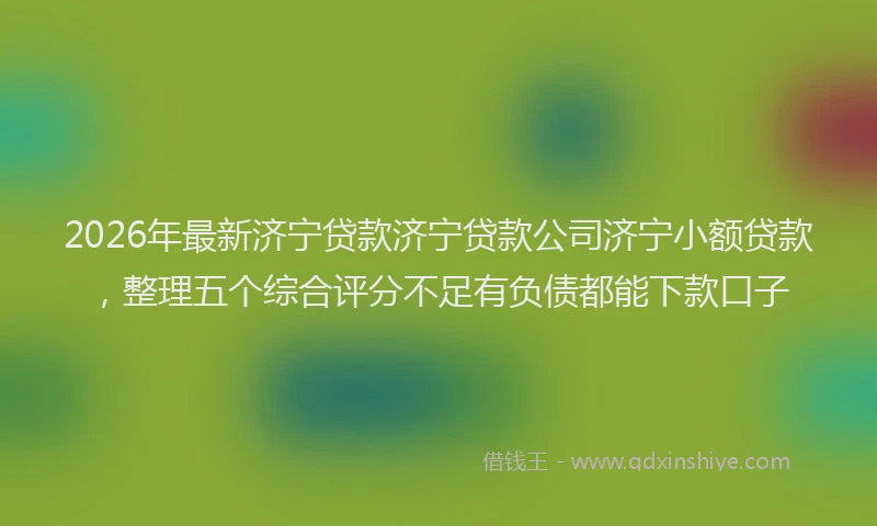 2026年最新济宁贷款济宁贷款公司济宁小额贷款，整理五个综合评分不足有负债都能下款口子