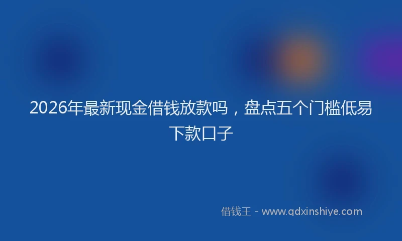 2026年最新现金借钱放款吗，盘点五个门槛低易下款口子