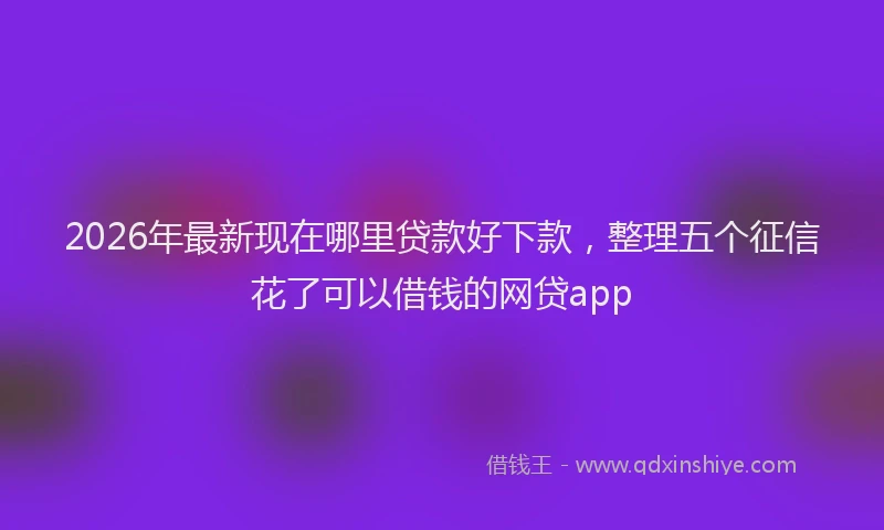 2026年最新现在哪里贷款好下款，整理五个征信花了可以借钱的网贷app