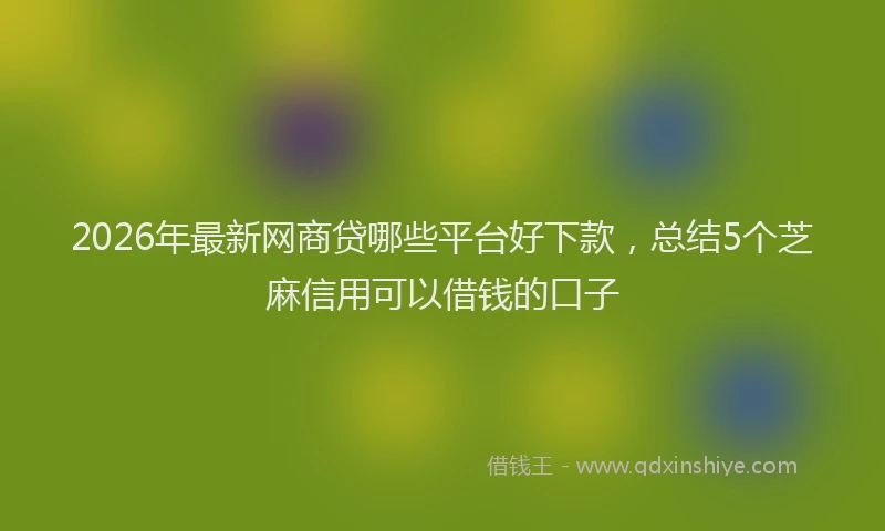 2026年最新网商贷哪些平台好下款，总结5个芝麻信用可以借钱的口子