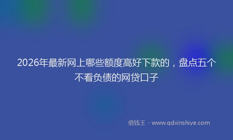 2026年最新网上哪些额度高好下款的，盘点五个不看负债的网贷口子