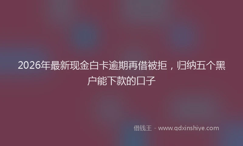 2026年最新现金白卡逾期再借被拒，归纳五个黑户能下款的口子