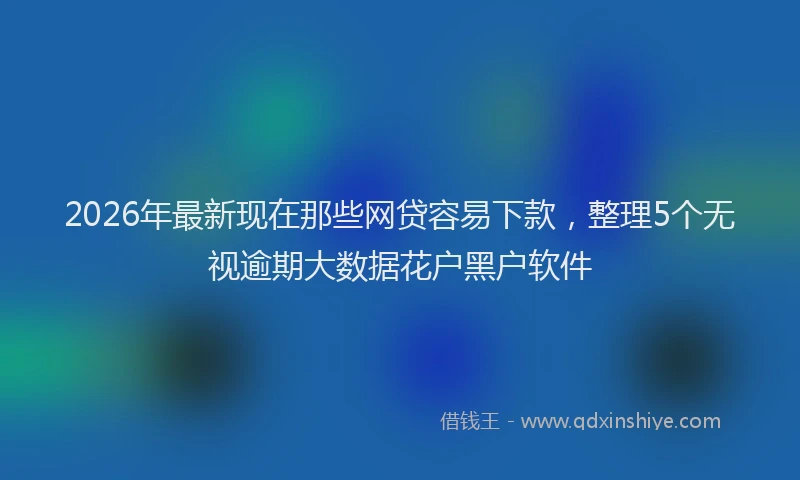 2026年最新现在那些网贷容易下款，整理5个无视逾期大数据花户黑户软件