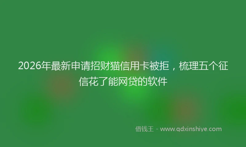 2026年最新申请招财猫信用卡被拒，梳理五个征信花了能网贷的软件