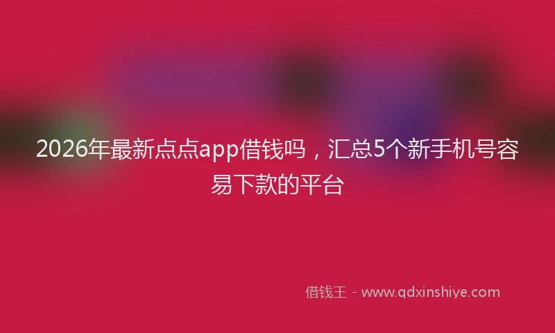 2026年最新点点app借钱吗，汇总5个新手机号容易下款的平台