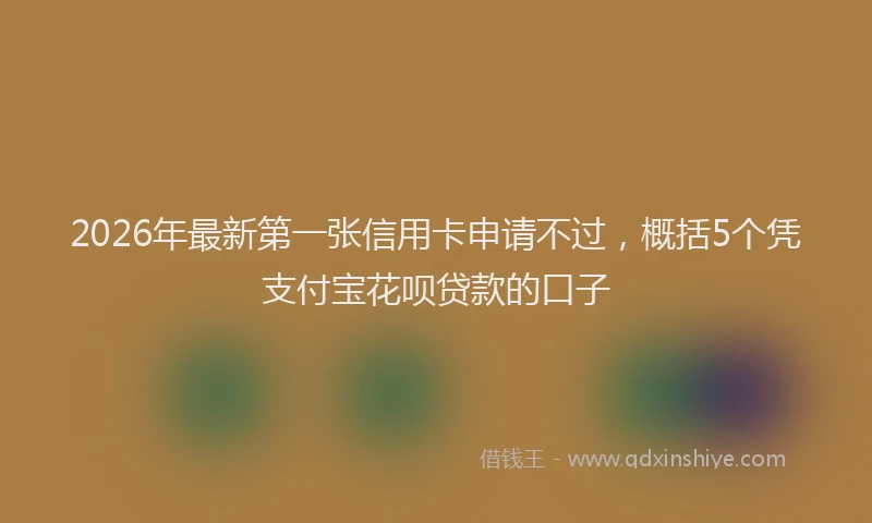 2026年最新第一张信用卡申请不过，概括5个凭支付宝花呗贷款的口子