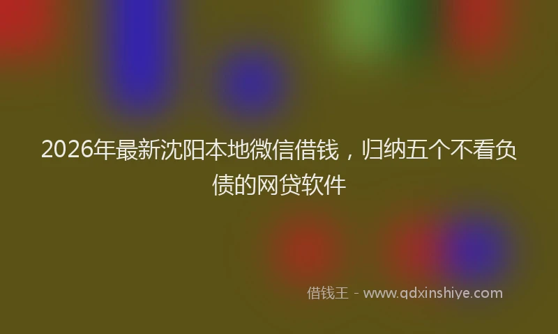 2026年最新沈阳本地微信借钱，归纳五个不看负债的网贷软件