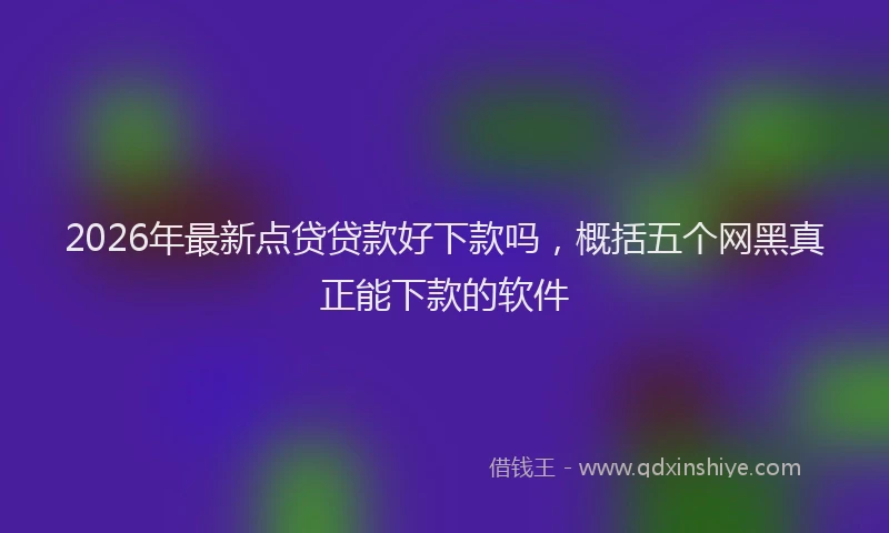 2026年最新点贷贷款好下款吗，概括五个网黑真正能下款的软件