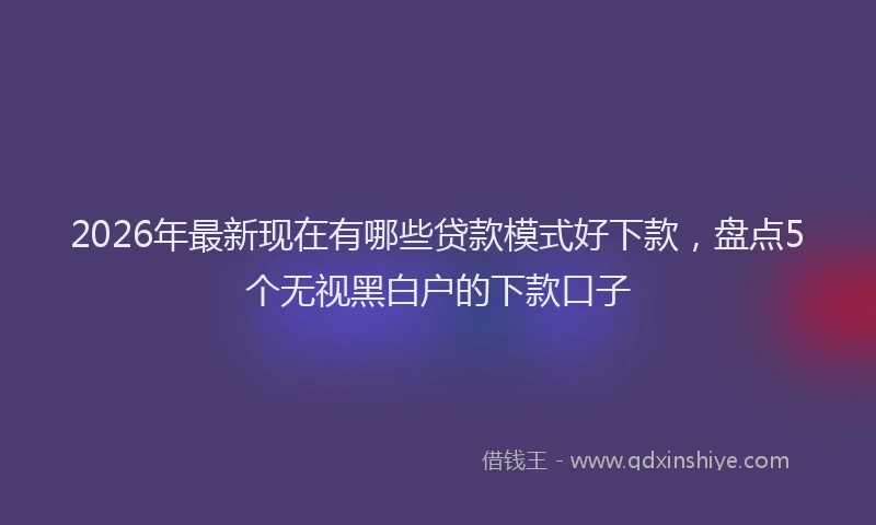 2026年最新现在有哪些贷款模式好下款，盘点5个无视黑白户的下款口子