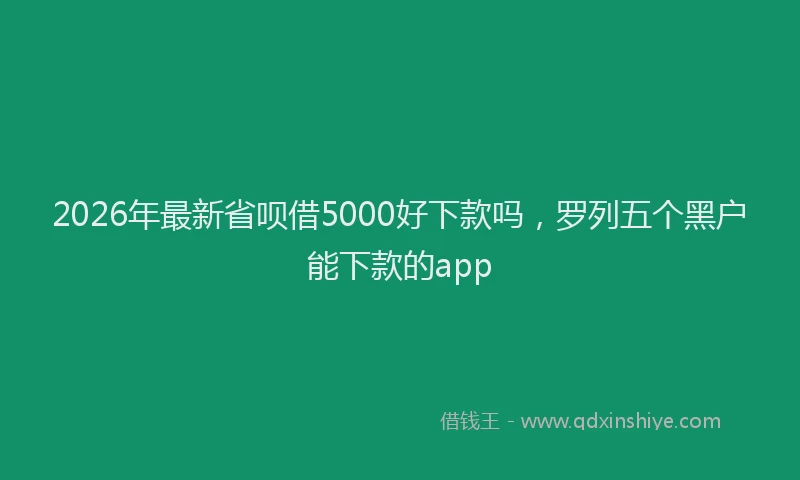 2026年最新省呗借5000好下款吗，罗列五个黑户能下款的app