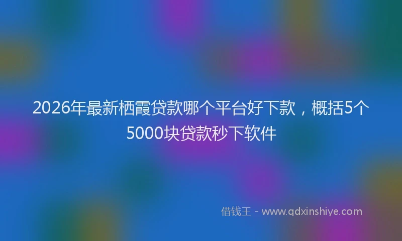 2026年最新栖霞贷款哪个平台好下款，概括5个5000块贷款秒下软件
