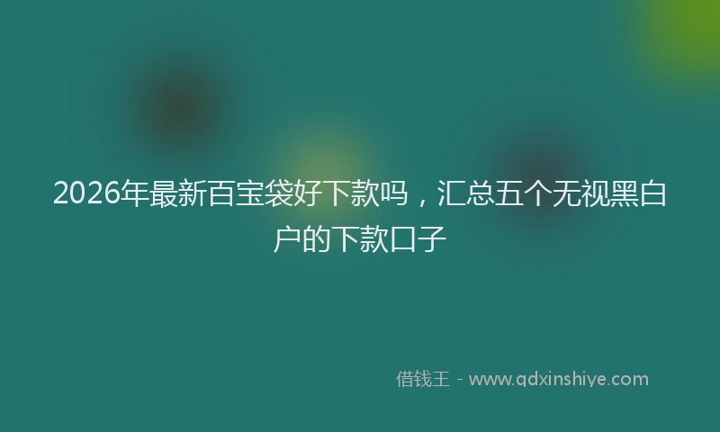 2026年最新百宝袋好下款吗，汇总五个无视黑白户的下款口子