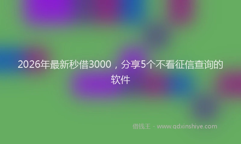 2026年最新秒借3000，分享5个不看征信查询的软件