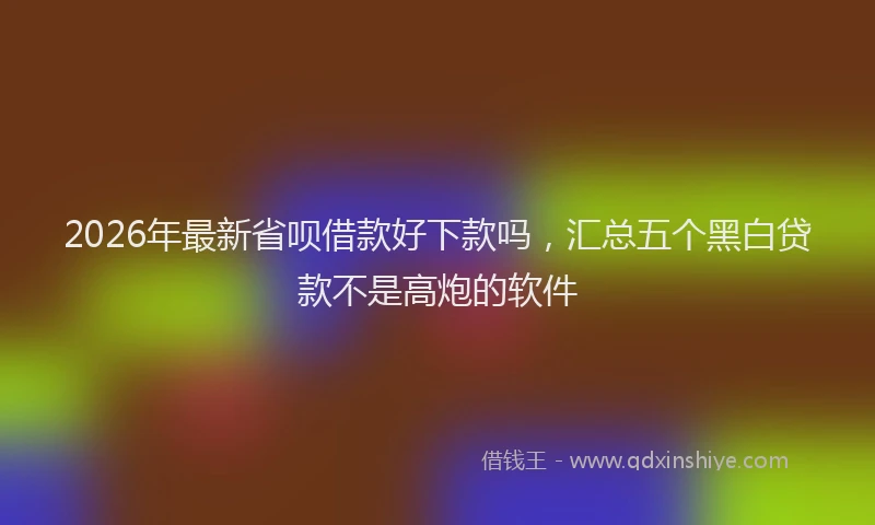 2026年最新省呗借款好下款吗，汇总五个黑白贷款不是高炮的软件