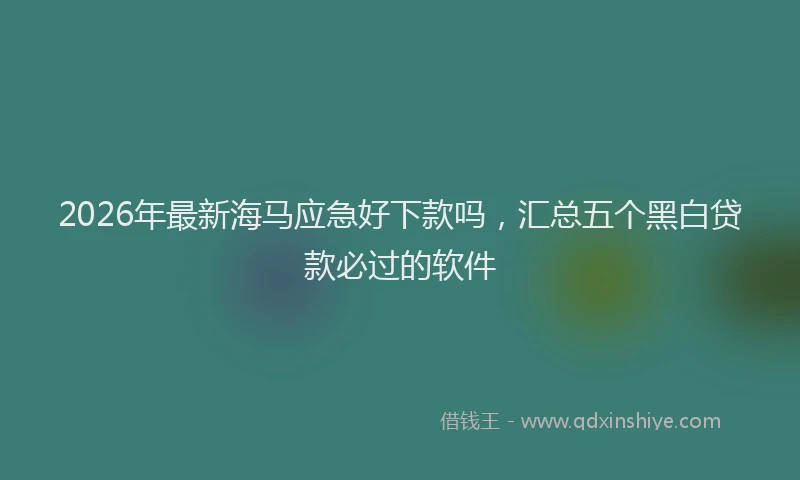 2026年最新海马应急好下款吗，汇总五个黑白贷款必过的软件