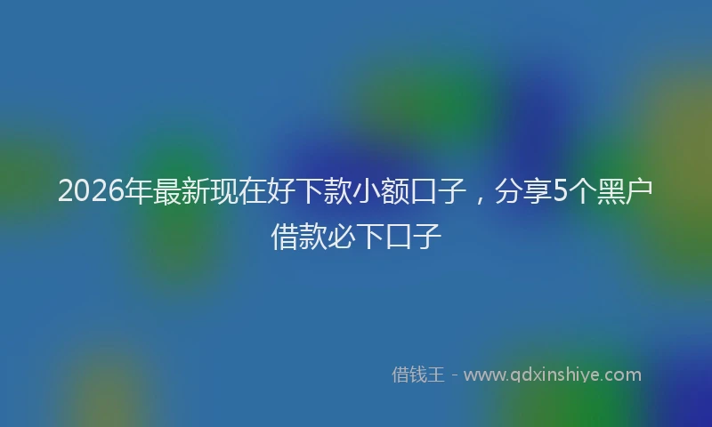 2026年最新现在好下款小额口子，分享5个黑户借款必下口子