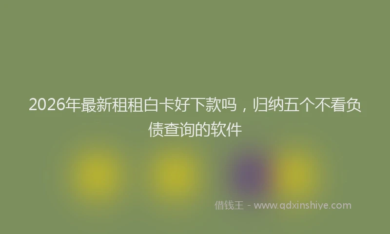 2026年最新租租白卡好下款吗，归纳五个不看负债查询的软件