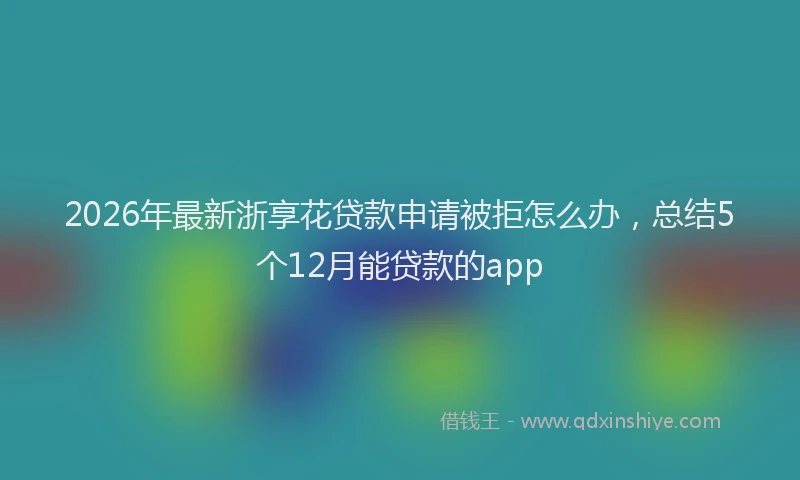 2026年最新浙享花贷款申请被拒怎么办，总结5个12月能贷款的app