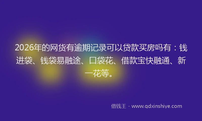 2026年的网货有逾期记录可以贷款买房吗有：钱进袋、钱袋易融途、口袋花、借款宝快融通、新一花等。