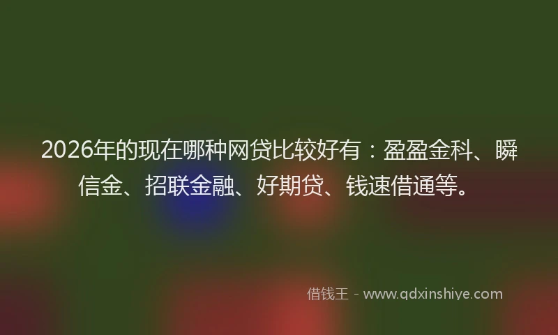 2026年的现在哪种网贷比较好有：盈盈金科、瞬信金、招联金融、好期贷、钱速借通等。
