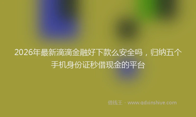 2026年最新滴滴金融好下款么安全吗，归纳五个手机身份证秒借现金的平台