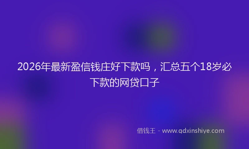 2026年最新盈信钱庄好下款吗，汇总五个18岁必下款的网贷口子