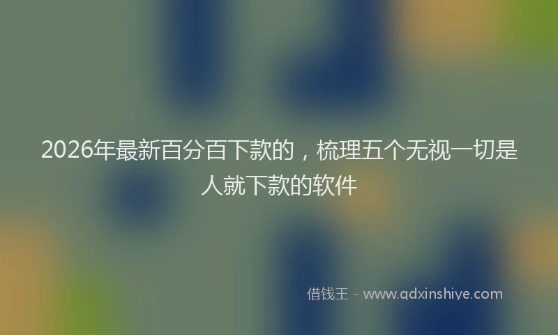 2026年最新百分百下款的，梳理五个无视一切是人就下款的软件