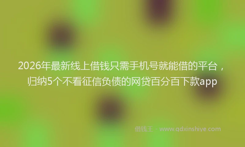 2026年最新线上借钱只需手机号就能借的平台，归纳5个不看征信负债的网贷百分百下款app