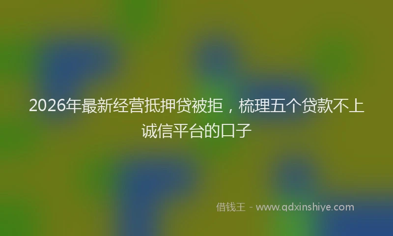 2026年最新经营抵押贷被拒，梳理五个贷款不上诚信平台的口子