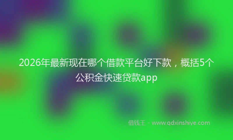 2026年最新现在哪个借款平台好下款，概括5个公积金快速贷款app