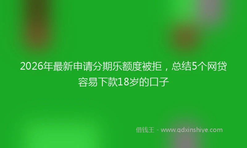 2026年最新申请分期乐额度被拒，总结5个网贷容易下款18岁的口子