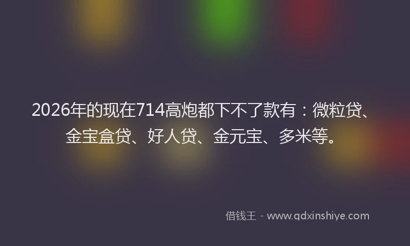 2026年的现在714高炮都下不了款有：微粒贷、金宝盒贷、好人贷、金元宝、多米等。