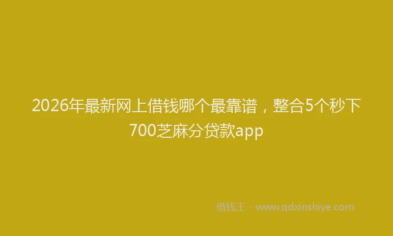 2026年最新网上借钱哪个最靠谱，整合5个秒下700芝麻分贷款app