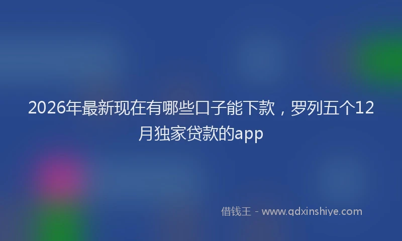 2026年最新现在有哪些口子能下款，罗列五个12月独家贷款的app