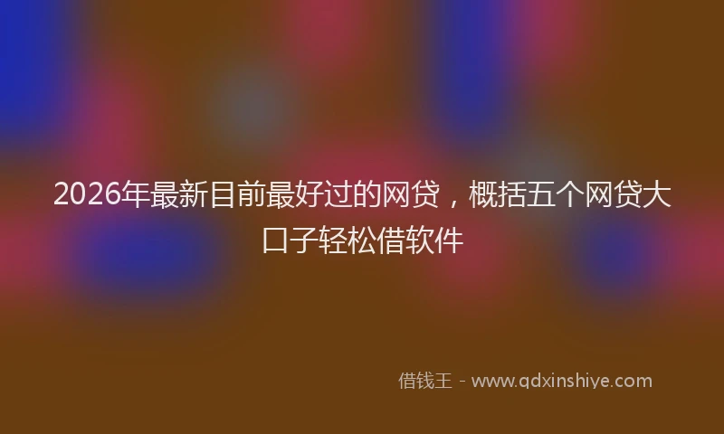 2026年最新目前最好过的网贷，概括五个网贷大口子轻松借软件
