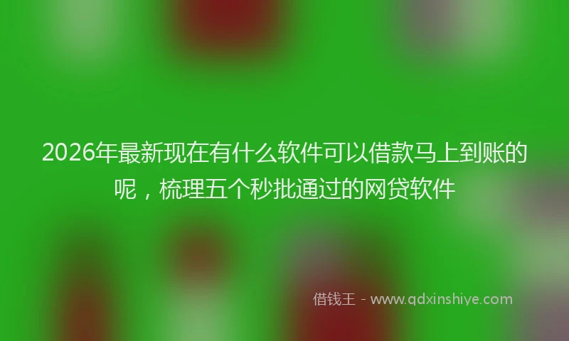 2026年最新现在有什么软件可以借款马上到账的呢，梳理五个秒批通过的网贷软件