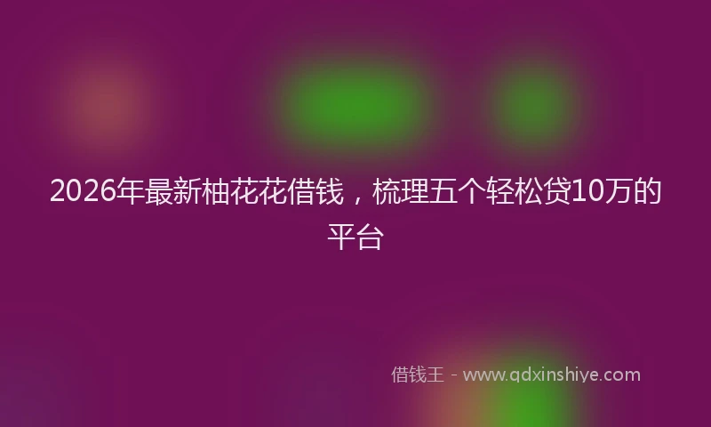 2026年最新柚花花借钱，梳理五个轻松贷10万的平台
