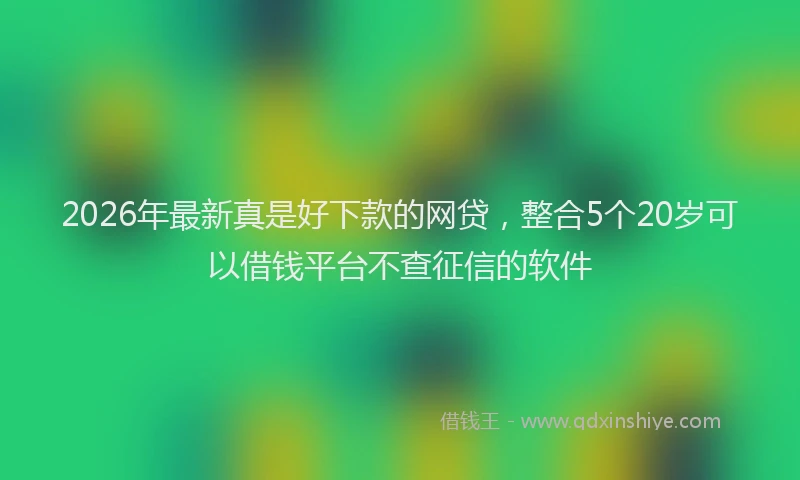 2026年最新真是好下款的网贷，整合5个20岁可以借钱平台不查征信的软件