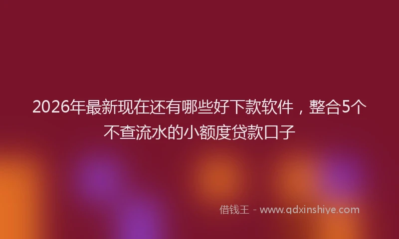 2026年最新现在还有哪些好下款软件，整合5个不查流水的小额度贷款口子