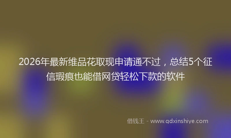 2026年最新维品花取现申请通不过，总结5个征信瑕疵也能借网贷轻松下款的软件