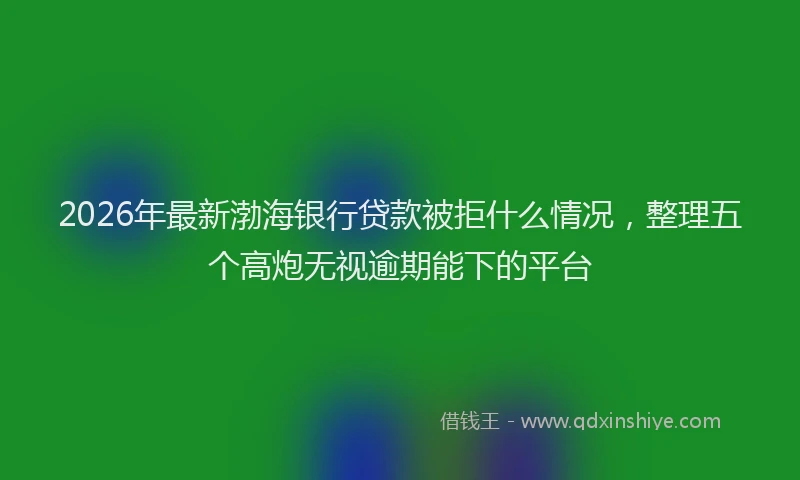 2026年最新渤海银行贷款被拒什么情况，整理五个高炮无视逾期能下的平台