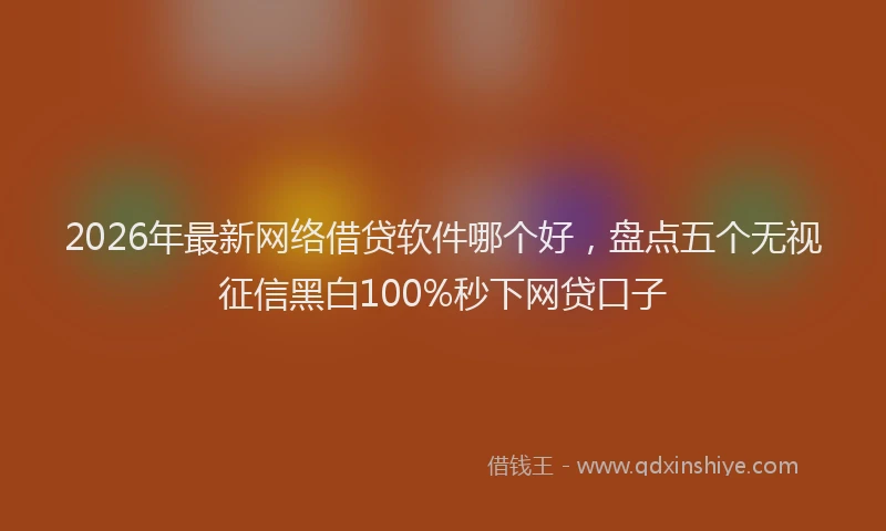 2026年最新网络借贷软件哪个好，盘点五个无视征信黑白100%秒下网贷口子