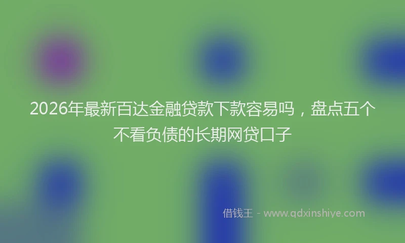 2026年最新百达金融贷款下款容易吗，盘点五个不看负债的长期网贷口子