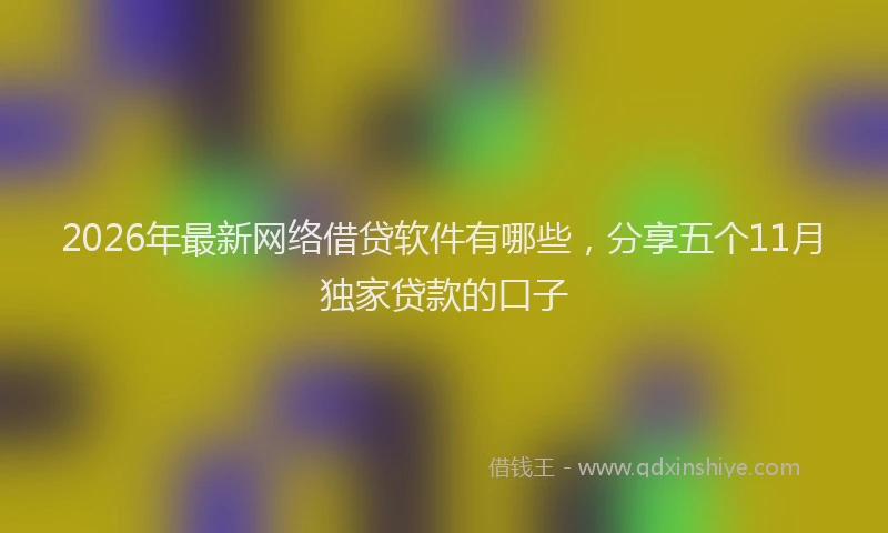 2026年最新网络借贷软件有哪些，分享五个11月独家贷款的口子