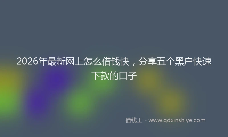 2026年最新网上怎么借钱快，分享五个黑户快速下款的口子