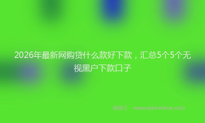2026年最新网购贷什么款好下款，汇总5个5个无视黑户下款口子