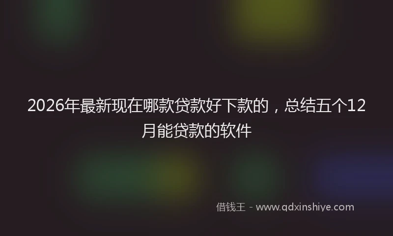2026年最新现在哪款贷款好下款的，总结五个12月能贷款的软件